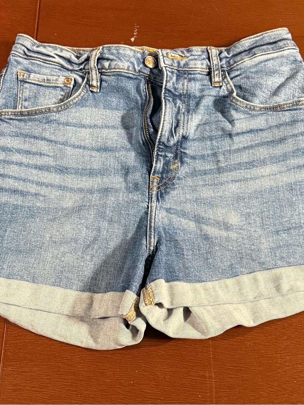 H&M Light Blue Rolled-Hem Denim Shorts